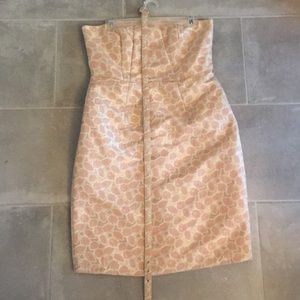 Strapless pink, white & gold dress Size 10 Merona